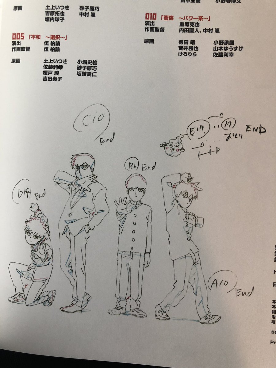Also got the mp100 II production materials... the genga is so insane w work from some of my favourite animators . The book is joint custody with @kiinopia ? 