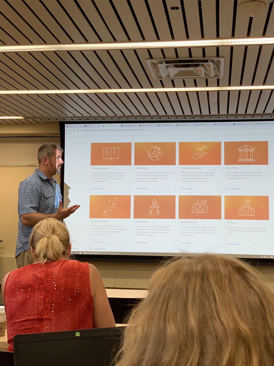 MapM8ker's tweet photo. @VAGeogAlliance own @AndrewDojack and @ahsgeo sharing their passion for using #GIS in the classroom with #YouCanMapThat Teacher Institite. Thanks @GISEd @LOCTPSatWU ! https://t.co/EiYqdFldmQ