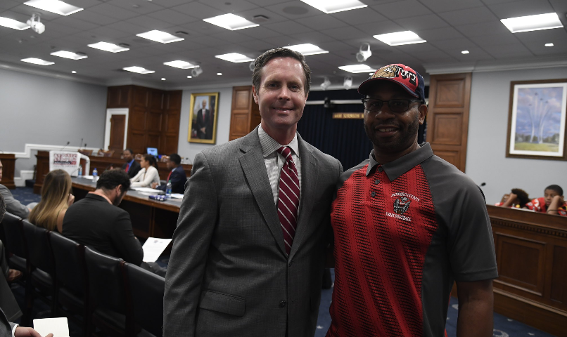 RodneyDavis's tweet photo. As a former youth football coach, I understand the role sports and a good coach can play in a kid’s life. Thanks to my fellow co-chairs on the Youth Sports Caucus @RepVeasey and @RepRonKind for helping make this event a success. #NCYS #youthsports https://t.co/GpiSo13ehz