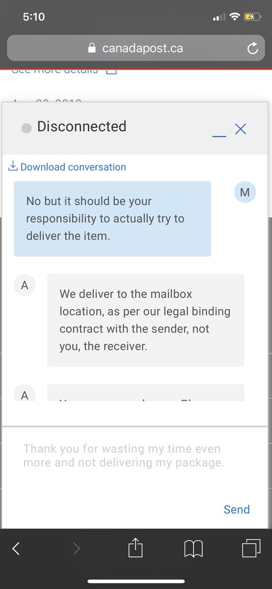 LittleAwkwardNG's tweet photo. @canadapostcorp is a delivery attempt card service. If they don’t want to actually want to I guess it’s BY LAW they don’t give a shit. Pay a service only to have to go get the shit yourself end of the day. So useless #canadapost #canadapostsucks #worseservice https://t.co/AYxsZ1RJX0