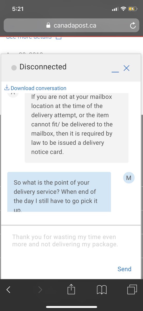 LittleAwkwardNG's tweet photo. @canadapostcorp is a delivery attempt card service. If they don’t want to actually want to I guess it’s BY LAW they don’t give a shit. Pay a service only to have to go get the shit yourself end of the day. So useless #canadapost #canadapostsucks #worseservice https://t.co/AYxsZ1RJX0
