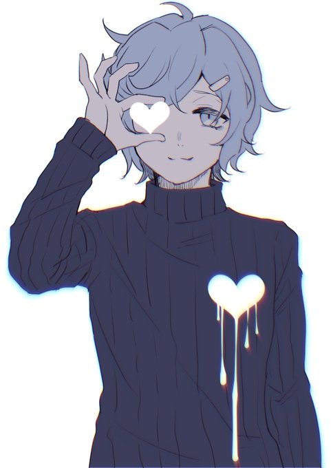 「black sweater blue hair」 illustration images(Oldest)