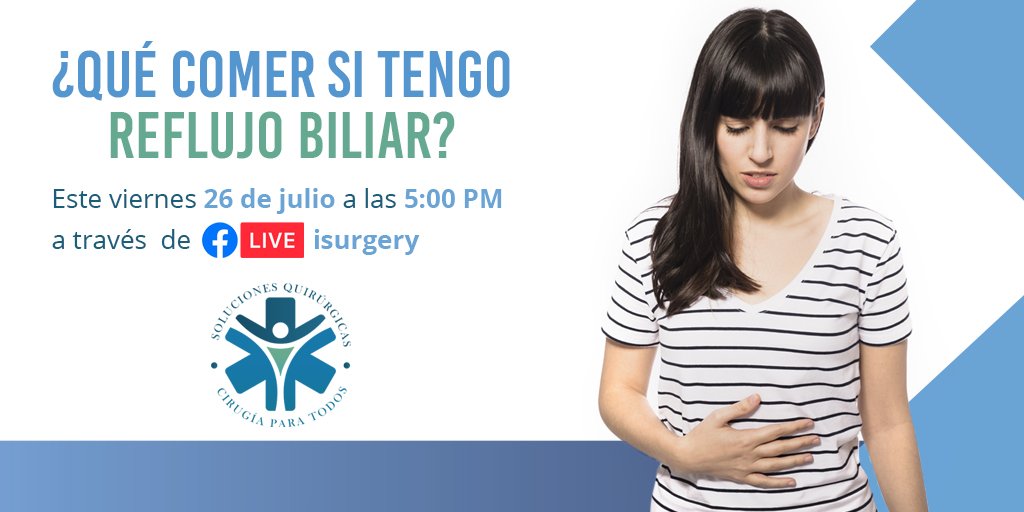 iSurgery_'s tweet photo. ❗ Atención 😱 

Te invitamos a la próxima transmisión en vivo  que haremos este viernes 26 de julio con nuestra nutrióloga Julieth Cuello, abordaremos el tema 👇

¿ QUÉ COMER SI TENGO REFLUJO BILIAR ? https://t.co/BfTv5ZvkNa