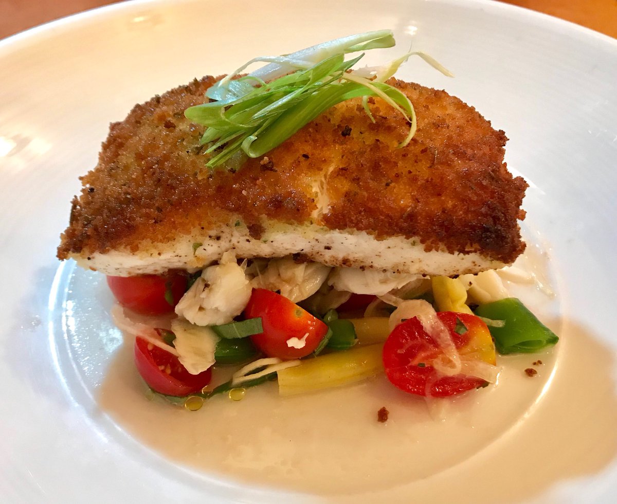 Herb Crusted Halibut with Heirloom Tomato Water