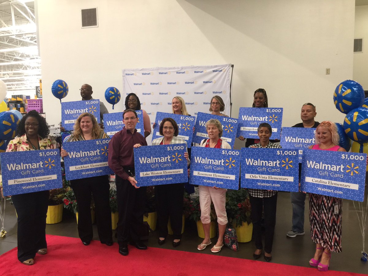 ChairJacobsOCPS's tweet photo. Excited to be a part of surprising 12 OCPS principals as #Walmart gifted each one $1,000 to kick off their back-to-school shopping for their schools. #GoBackBig https://t.co/tHuJrZ3U13