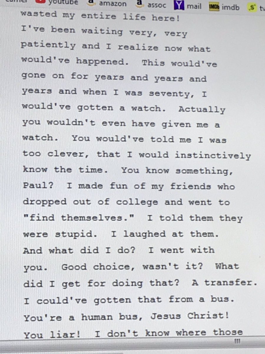 hercAICN's tweet photo. Fuck me if the script for Albert Brooks’ Lost In America isn’t funnier than the movie! “You would have told me I was too clever, that I would instinctively know the time!” #RoundStick https://t.co/yUeJdxTITS