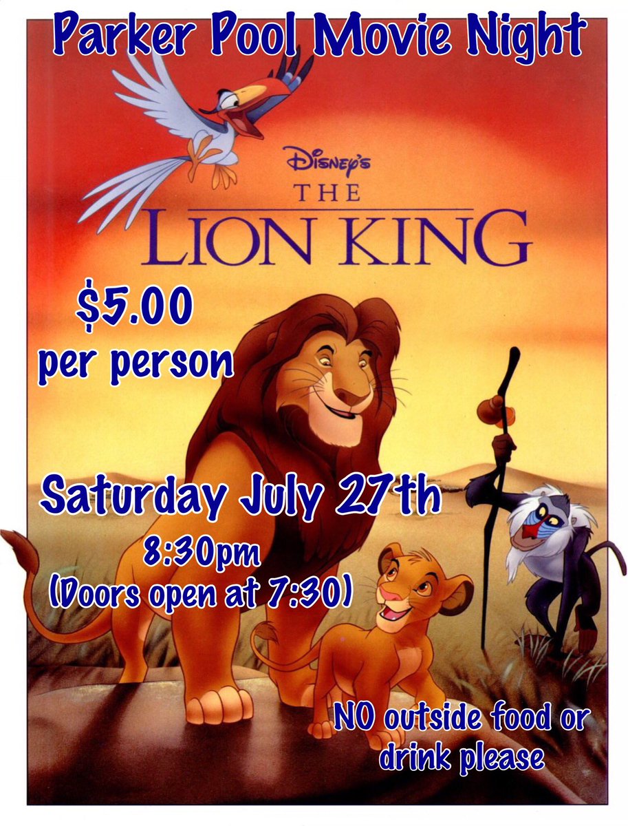 ParkerPoolCC's tweet photo. Next movie night is Saturday! https://t.co/T2MkIeE6jO