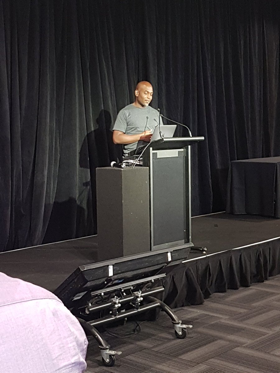 shallawell's tweet photo. Seeing @kelseyhightower last night was informative and funny. He spoke about solving problems for the business, forgetting tech for the sake of tech, #k8s &amp; #NoCode. He even did a little #fortran. Looking  forward to him visiting #Melbourne again https://t.co/IGNQM6VF4J