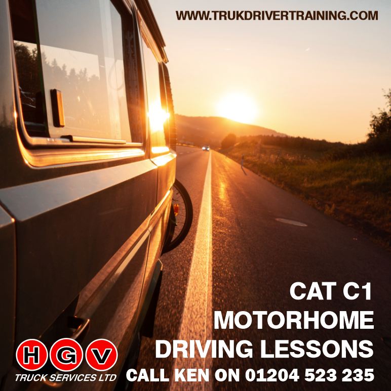 hgvtraining's tweet photo. Looking to drive a larger Motorhome?  If you passed your car driving test after the 1st Jan 1997 and your Motorhome's maximum authorised mass is between 3.5 and 7.5 tonnes you will need to pass a Cat C1 driving test. Truck Services offers fully managed Cat C1 driving lessons. https://t.co/McWRWgNBu8
