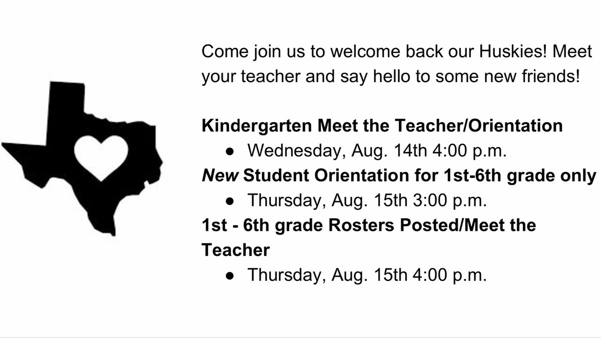 CeliaHays's tweet photo. Read below for important information Back to School nights!  
Note: Aug 15th~ 1st-6th grade Rosters Posted and Meet the Teacher is from 4-6pm https://t.co/uhFsMk6hXA
