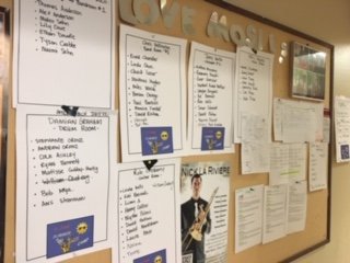 UJamSociety's tweet photo. #Day2 SummerJamCamp! Louise Rose chatting with students about musical language🍩Donuts and muffins to fuel our #JamFaculty📂Bulletin Board of INFO to keep us sorted! #FestivalConcert TONIGHT at St Margaret's School featuring @BruceHurn 7:30!  $20 at Door! https://t.co/p85Nzv7WOc https://t.co/ElczDC8PRg