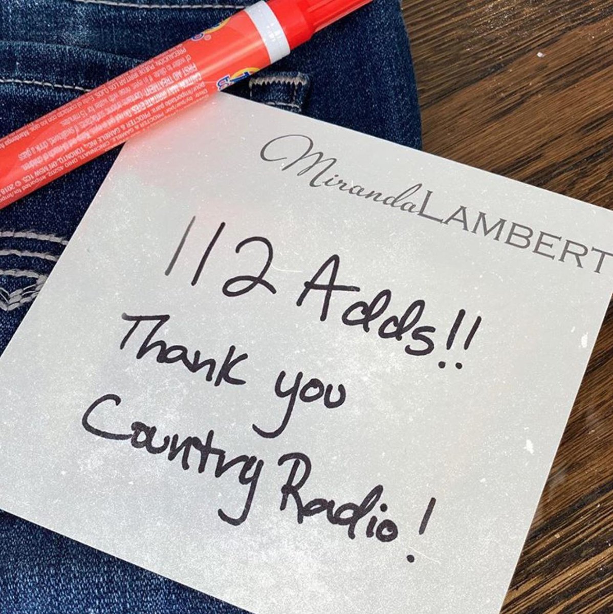 mirandalambert's tweet photo. 112 adds. That’s 112 stations across the country that started playing #ItAllComesOutInTheWash in its first week. The most of my career. Thanks for putting that sucker on spin, country radio and @SXMTheHighway. #girlsontheradio https://t.co/1Uly2cQzji