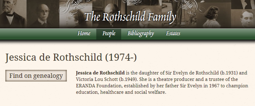 Rothschild, JessicaRothschild, HannahRothschild, Edouard deRothschild, Evelyn de