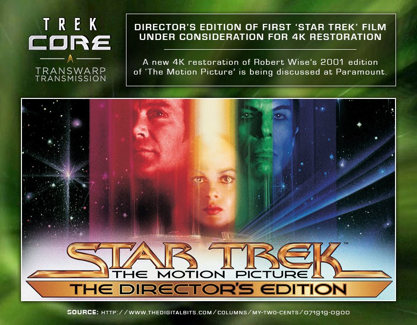 TrekCore's tweet photo. ICYMI: It's still early, but it official discussions are underway to possibly bring the DIRECTOR'S EDITION of #StarTrek THE MOTION PICTURE to 4K. #TMPDE4K https://t.co/lIh6i9i6GK