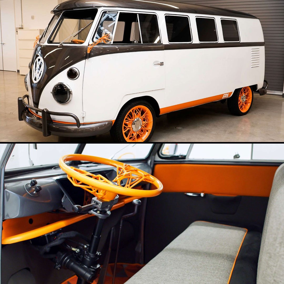 Venturas_AB's tweet photo. Volkswagen Innovation and Engineering Center California unveiled an electric concept car converted from a 1962 Microbus.

The concept celebrates 20 years of work at the automaker's Silicon Valley-based Electronics Research Laboratory.

Learn more here: https://t.co/UU0hi3snKl https://t.co/CuEUpXMYrB