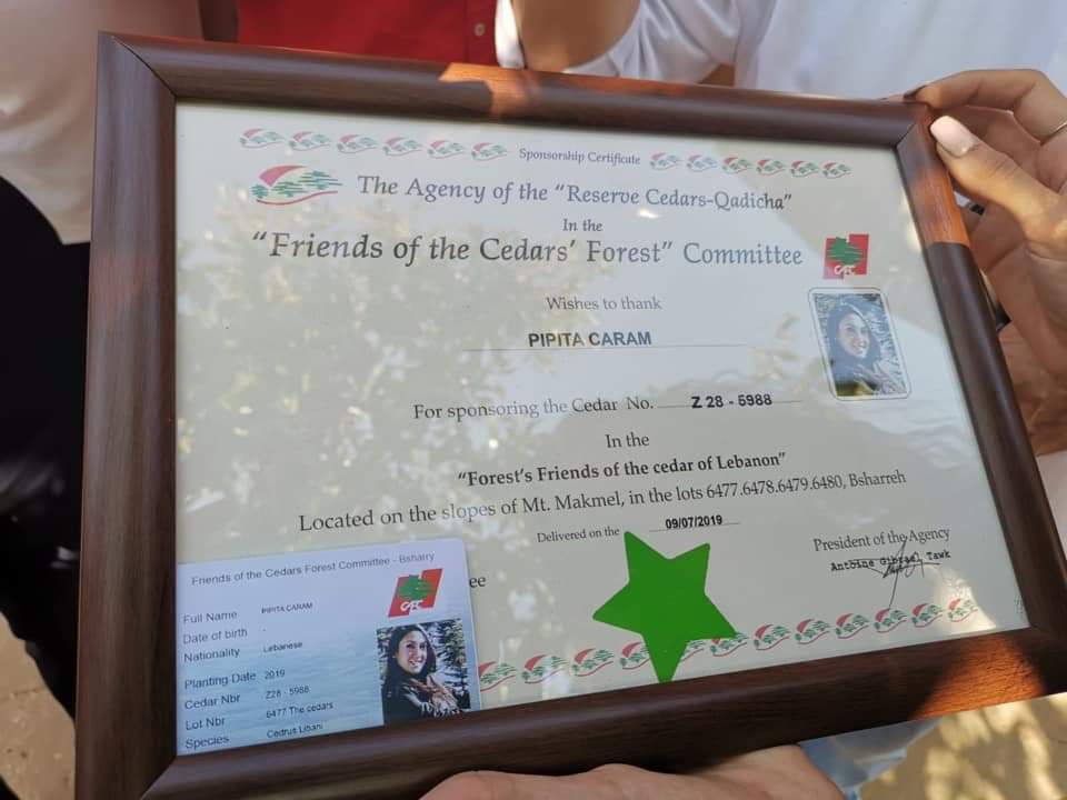 EmilioACaram's tweet photo. La Unión Cultural Mundial Libanesa presidida por Elías Kassab y la Juventud Mundial Libanesa, homenaje a mi hermana Pipi Caram plantaron un Cedro en su nombre en Reserva de Monte Makmel, Líbano y la declaran Mártir de la Causa libanesa mundial. Mil gracias, Habibi.❤🇱🇧🦋🇦🇷❤ https://t.co/HpwkZGj7b8