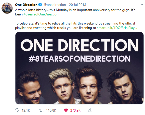 yourebestever's tweet photo. Hey guys remember that last year 1D acc started tweeting about the band's birthday since July 20th, then tweeted several pieces of songs and in the end a pinned to wrap up. This year they didn´t tweet anything about #9YearsfOneDirection #9YearsOf1D 🤔😯🥺 https://t.co/JhFMoJiaqf