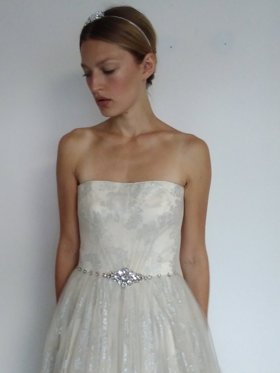 I'm so proud of these New Jenny Packham gowns we have in store, just look at this fairytale style pale gold and silver gown, size 10, price £700 💖