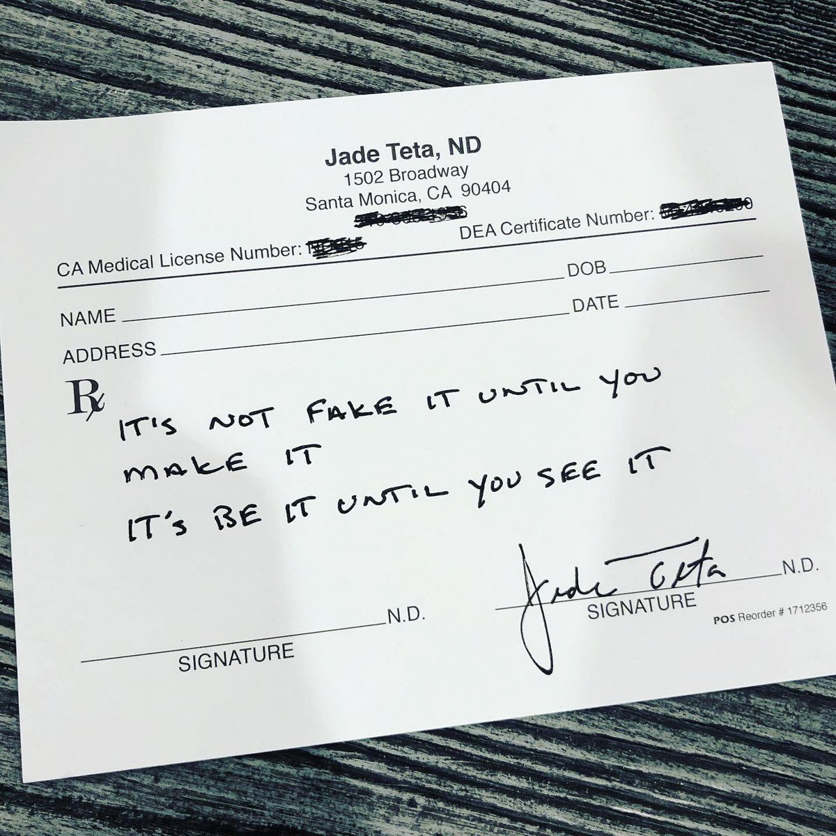 jadeteta's tweet image. It’s not “Fake it until you make it.” This is one of those culture mantras that is utterly stupid when you think about it. Faking implies doing without believing or feeling. Change must happen on the inside as well as the outside. #nextlevelhuman