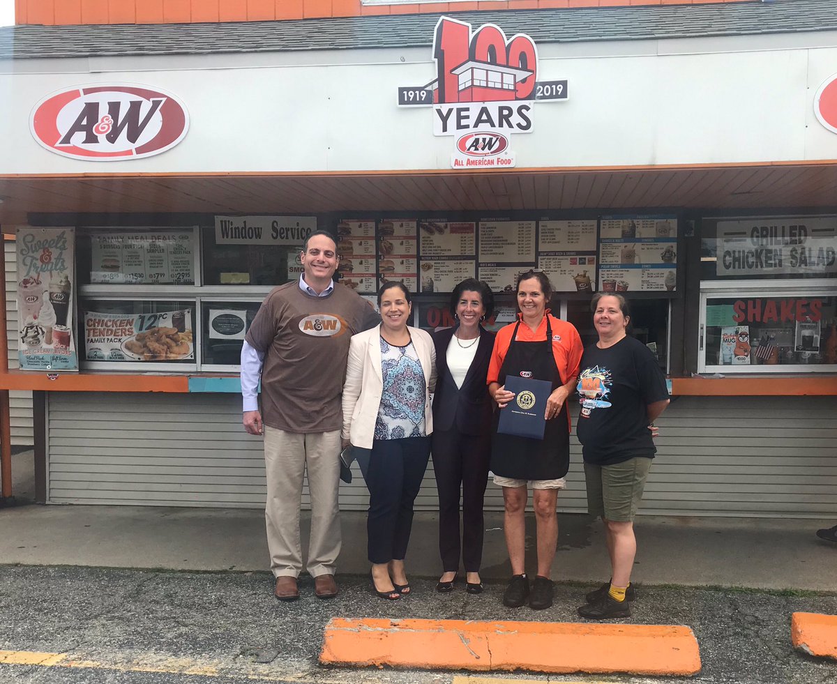 Pennie and Stephanie’s <a href="/awrestaurants/">A&W Restaurants</a> in Smithfield has been doing business in Rhode Island for 100 years! I was happy to stop by and congratulate them today.