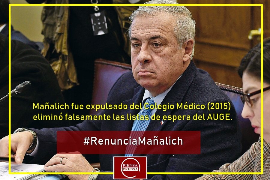 PiensaPrensa's tweet photo. Tenemos EL PEOR, el peor, ministro de Salud.
@jmanalich fue expulsado del Colegio Médico (2015) y eliminó falsamente las listas de espera del AUGE.
una investigación de Contraloría comprobó que se incurrió en un proceso fraudulento con las lista de espera AUGE.
#RenunciaMañalich https://t.co/VHPziEDecx