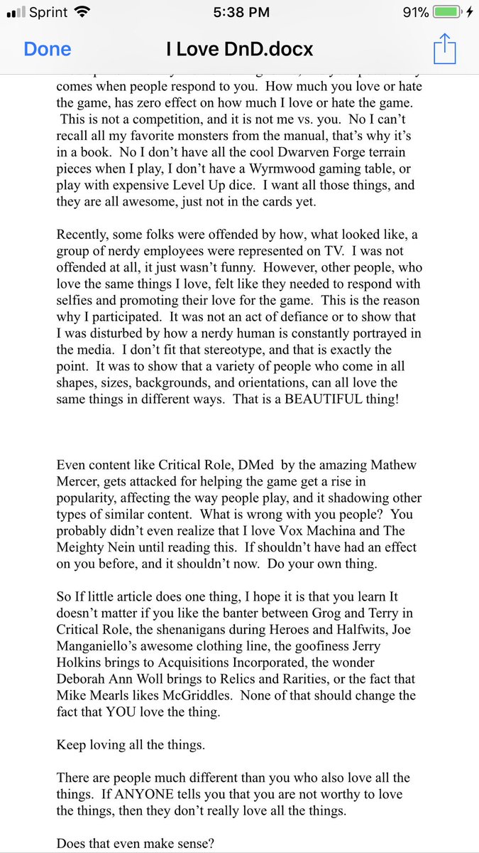 Mike_Haracz's tweet photo. So a little while ago I wrote an article (that isn’t going to be published) about why I love @Wizards_DnD, why I posted my #DnDSelfie and why I am a #DnD gatekeepers worst nightmare.

Please enjoy. #NotProofRead #DnD5e #Critters https://t.co/gM5l3gMAYB