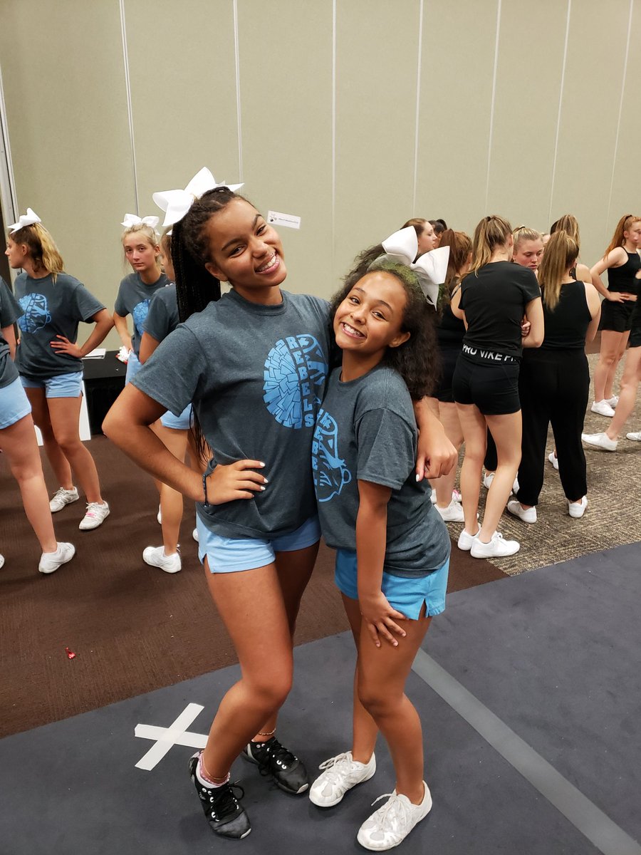 SHSRebelsCheer's tweet photo. Ships-n-Sailors Champs - Kylie, Angelina, & Gianna...Lovers Leap Champs - Hannah & Melissa and Mariah & Tamira...Salty Seniors - Jill & Shelbi "We totally should've won 😡"...Way to represent girls! #RebelSpirit #RebelPride #Americheer #ACSummerCamp2019 @AmeriCheer87 @AmeriJarred https://t.co/PeMmwzDpQ7