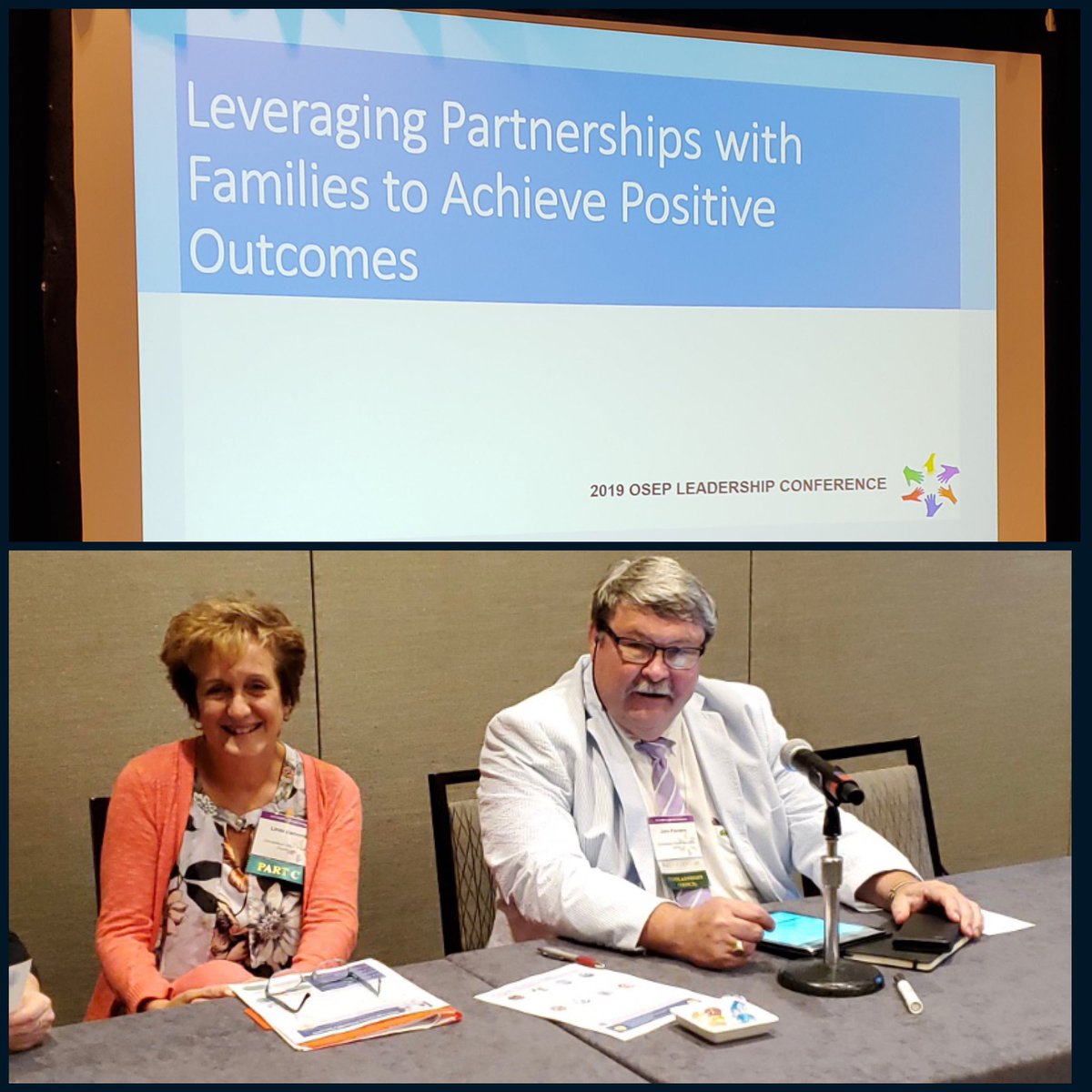 CPACInc's tweet photo. CPAC Executive Director John Flanders and Linda Bamonte from CT Birth to Three, joined the Directors of the New Hampshire and Iowa PTIs presenting “Leveraging Partnerships with Families to Achieve Positive Outcomes” at the OSEP Leadership Conference in Washington, D.C. #OSEPLC19 https://t.co/cQojvaQFJF