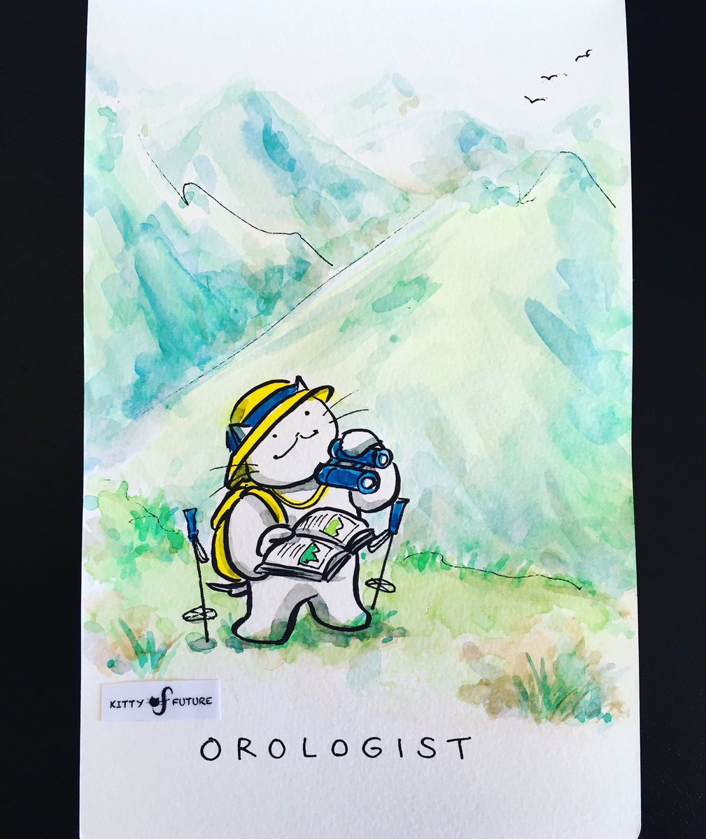 AtelierMidnight's tweet photo. Future Orologist
*
*
*
*
*
#scbwi #childrensbookillustration #art #illustration #drawing #sketch #dailydrawing #adrawingaday #watercolordrawing #watercolorsketch #midnightatelier #kittyoffuture #academics #occupation #orology #orologist #mountainstudy #mountainformations https://t.co/pywVtBx92r
