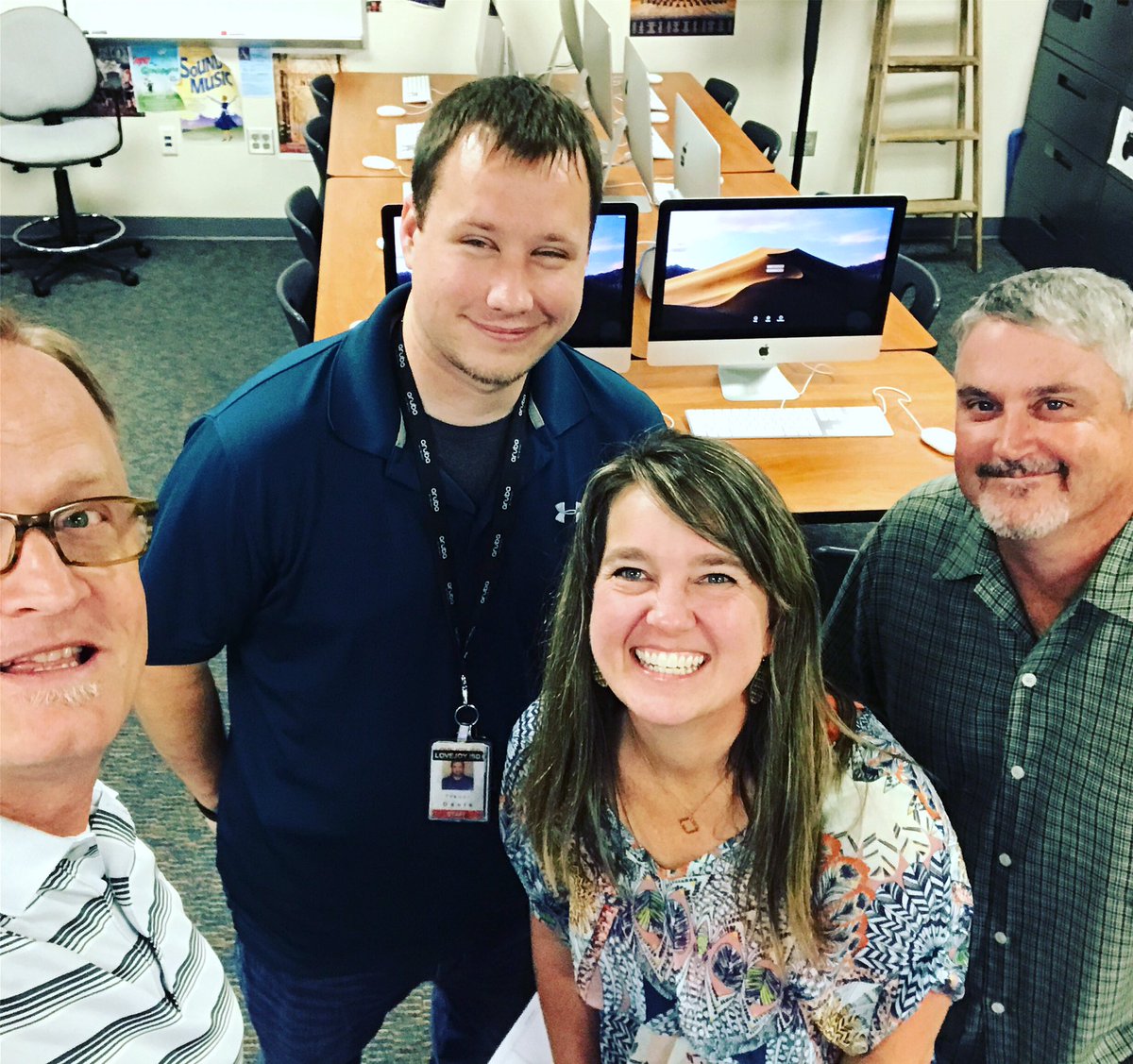 RayCoopTeacher's tweet photo. A big thank you to Trevor, Stacie, and Matt for helping me get #CoopsCave’s new Macs up and running! #LojoStrong https://t.co/GoadtSfzaK