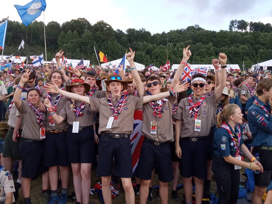 NorthYorkDurham's tweet photo. Brilliant atmosphere. This is insanely awesome. Party time for 45,000 Scouts!

Unit 33 of @ukcontingent are ready for the @wsj2019 @2019_wsj World Scout Jamboree OPENING CEREMONY!

Enjoy the show of a lifetime! #weareunit33 #openingceremony #UK24WSJ #summitbechtel #ScoutJamboree https://t.co/XrLtfpHXFg