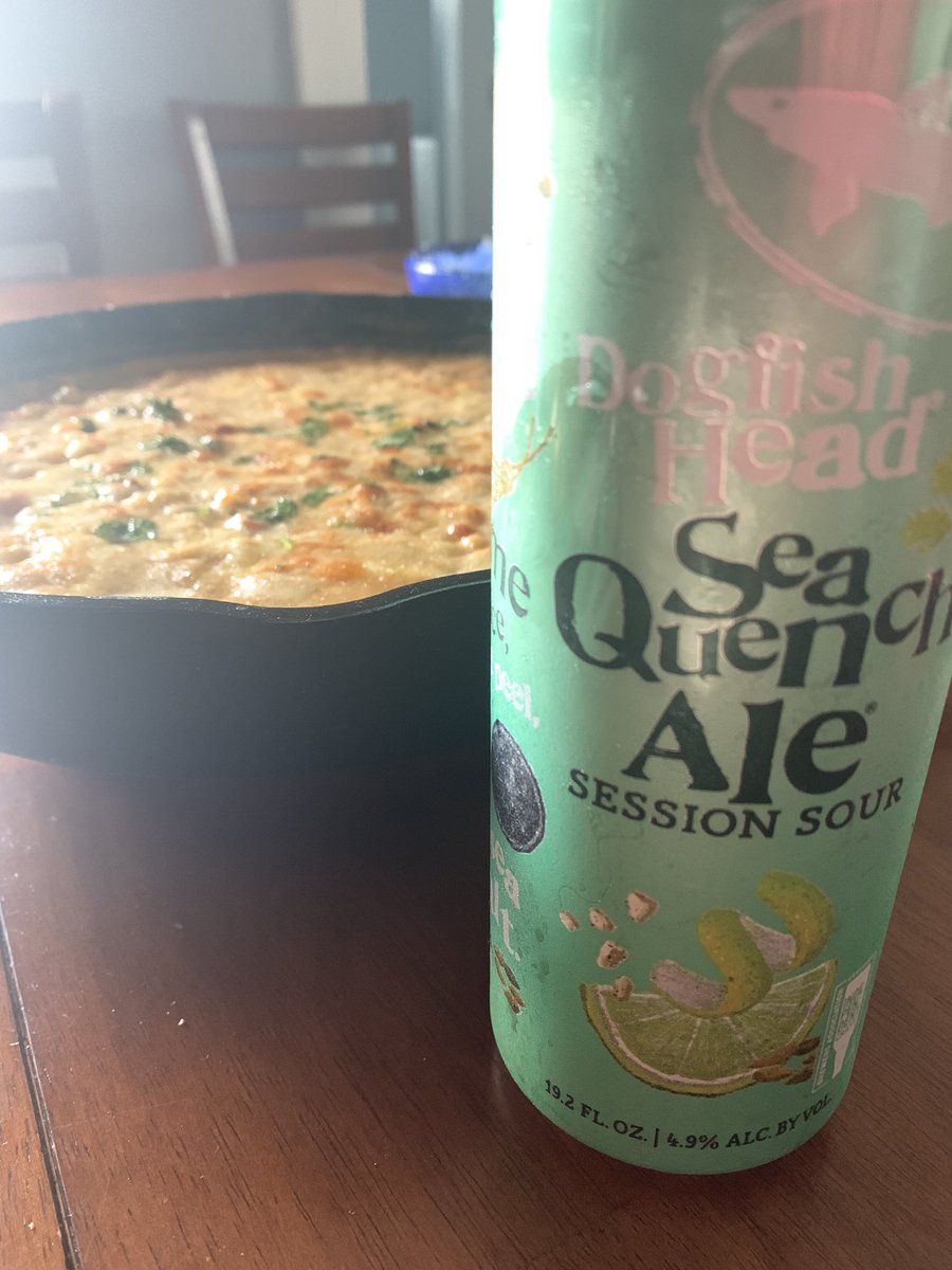 MonBeerRandall's tweet photo. Some @dogfishbeer sea quench and ba’corn skillet tonight https://t.co/y31khCelet