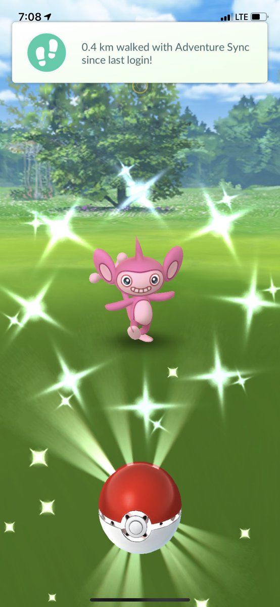 TLee863's tweet photo. Open Up The App An First Thing I Click On Is The Pink Monkey 🐒, I Love It. #Pokemongo #TrainerTim #ShinyCheck https://t.co/oOLYJSK4yN