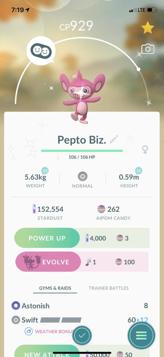 TLee863's tweet photo. Open Up The App An First Thing I Click On Is The Pink Monkey 🐒, I Love It. #Pokemongo #TrainerTim #ShinyCheck https://t.co/oOLYJSK4yN