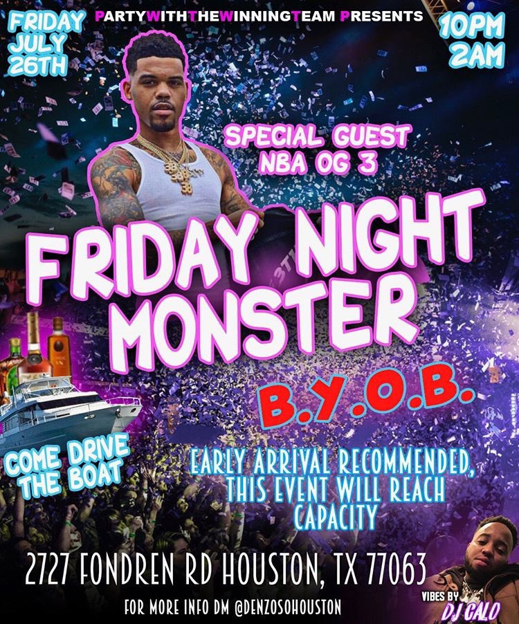 mishaxflyy's tweet photo. #PartyWithTheWinningTeam #FRIDAYNIGHTMONSTER 💥BREAKING NEWS💥 This Friday Finna Be A MONSTER 🔥‼️ #FridayNightMonster in full AFFECT #PartyWithTheWinningTeam Pop up & come TUP 🔥🤘🏾 https://t.co/ugrbW9LpUC