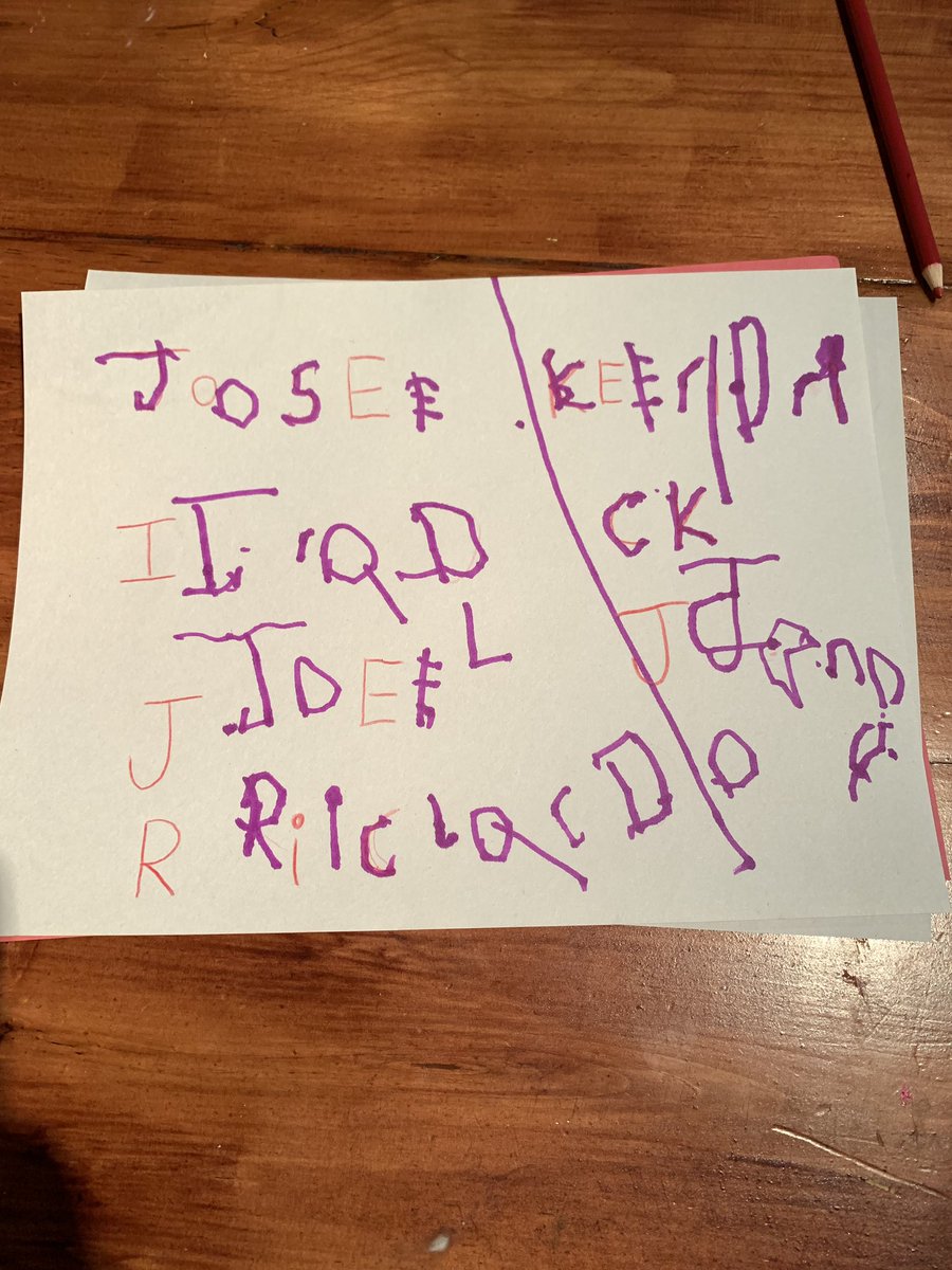 Mixtape_Matt's tweet photo. Ok, I think maybe we created a monster here with the practicing of his writing for Pre-K. #JockeyFan #HesFour @jose93_ortiz @iradortiz @RSantana_Jr @TheNYRA https://t.co/cxAHXiCZkl