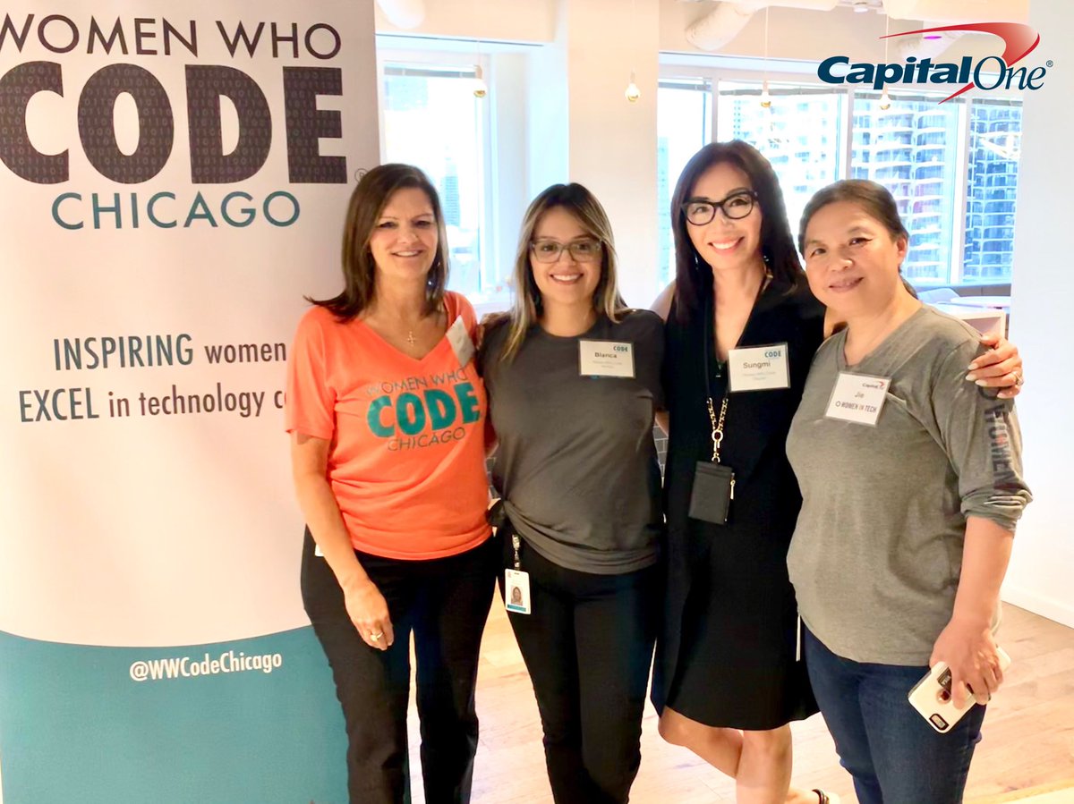 WWCodeChicago's tweet image. Thanks for joining #TechTalk event hosted by #CapitalOne & #WomenWhoCode! Look forward to seeing you all at the next one!