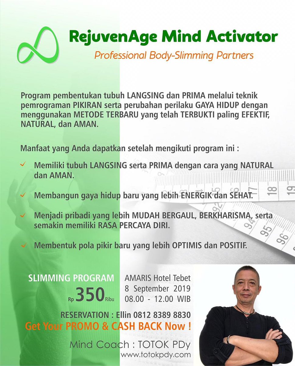 ellinfas's tweet image. #LANGSING dgn teknik pemrograman PIKIRAN? #eventjakarta #slimmingprogram