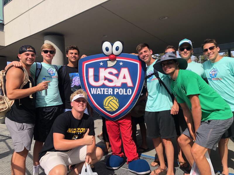 jcatpolo's tweet photo. While opinions on Shieldy range from Zach (irrational love) to Coach Cutelli (the opposite), it was nice to run into him at the championship game of the #2019JOs. #Shieldy @MOWaPo @USAWP https://t.co/eVAWnwxigd