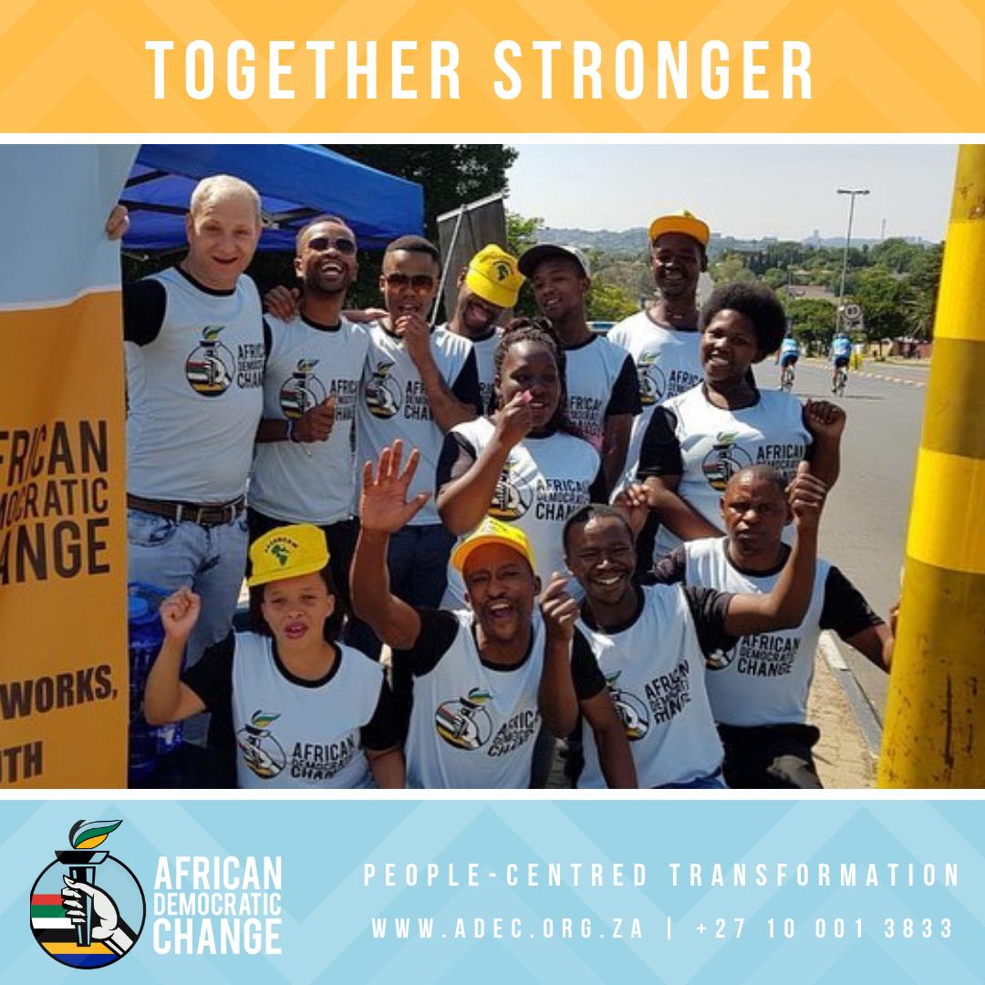 ADEC_SA's tweet photo. We believe in a united South Africa principled on the philosophy of UBUNTU that drives sustainable and inclusive economic change by empowering its people. We envision a socially cohesive people that are conscious and community orientated. 

#ADeC2019 #TheChangeParty https://t.co/F1aT1mgaGv