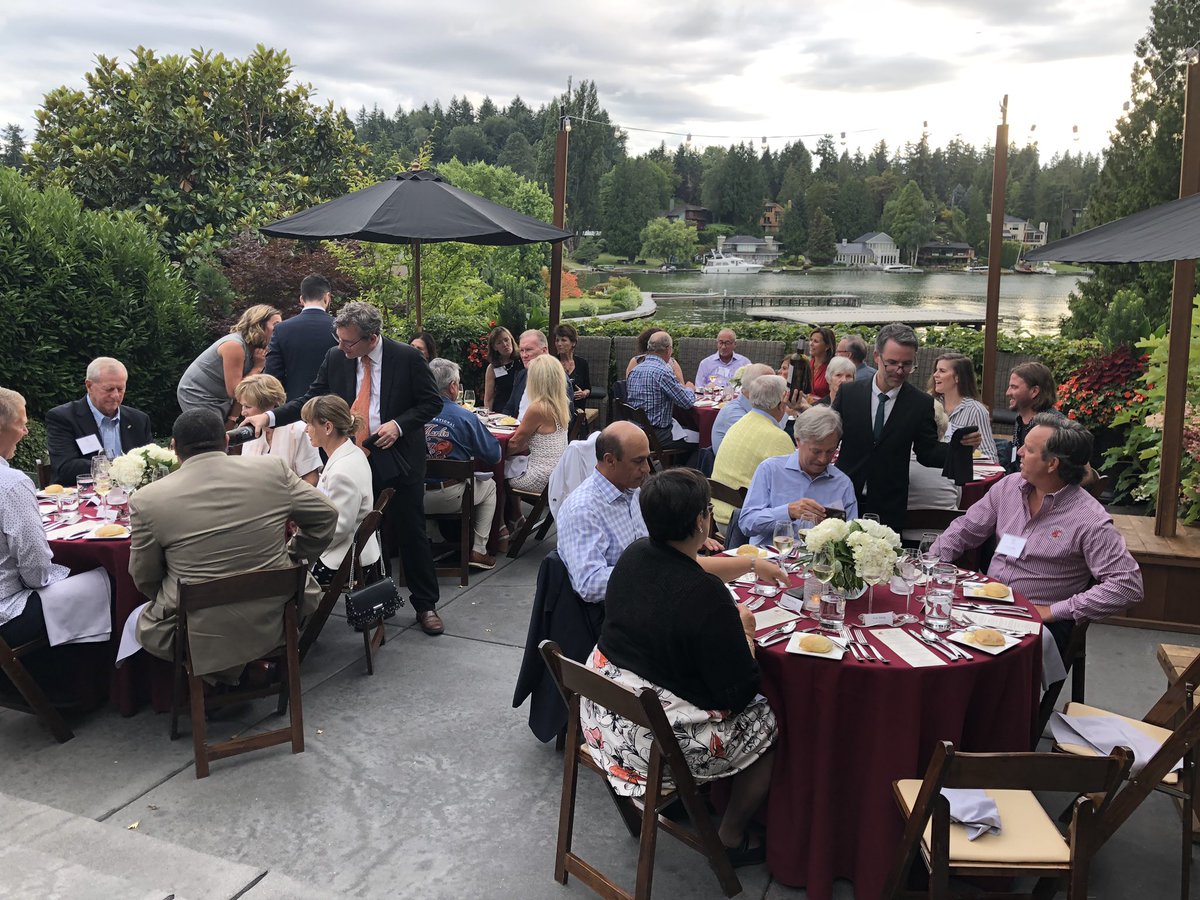 WSU_Cougar_Pres's tweet photo. Cougs + Wine 🍷 = $$ raised for the WSU Wine Science Program!  An outstanding evening with @EFESTE Wines and food cooked by Chef Jamie Callison &amp; @CarsonCollege students at the home of Kevin &amp; Angela Taylor in Bellevue, WA! #GoCougs https://t.co/10cnfgvoe9