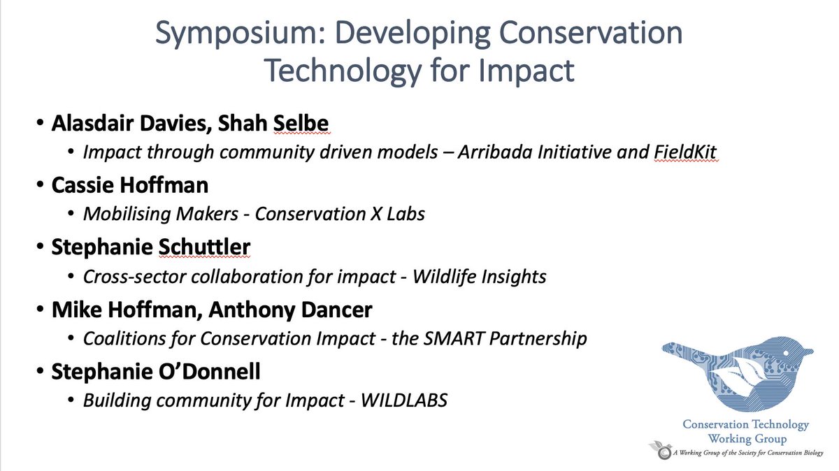 WILDLABSNET's tweet image. Our #tech4wildlife symposium at #iccb2019 is on this afternoon. Join us and hear about how initiatives like @WILDLABSNET, @WildInsights, @conservify, @arribada_i, @SMARTCnsvTools and @conservationx are delivering tech for impact. Wednesday: 4pm-5:30, Meeting Room 401-402.