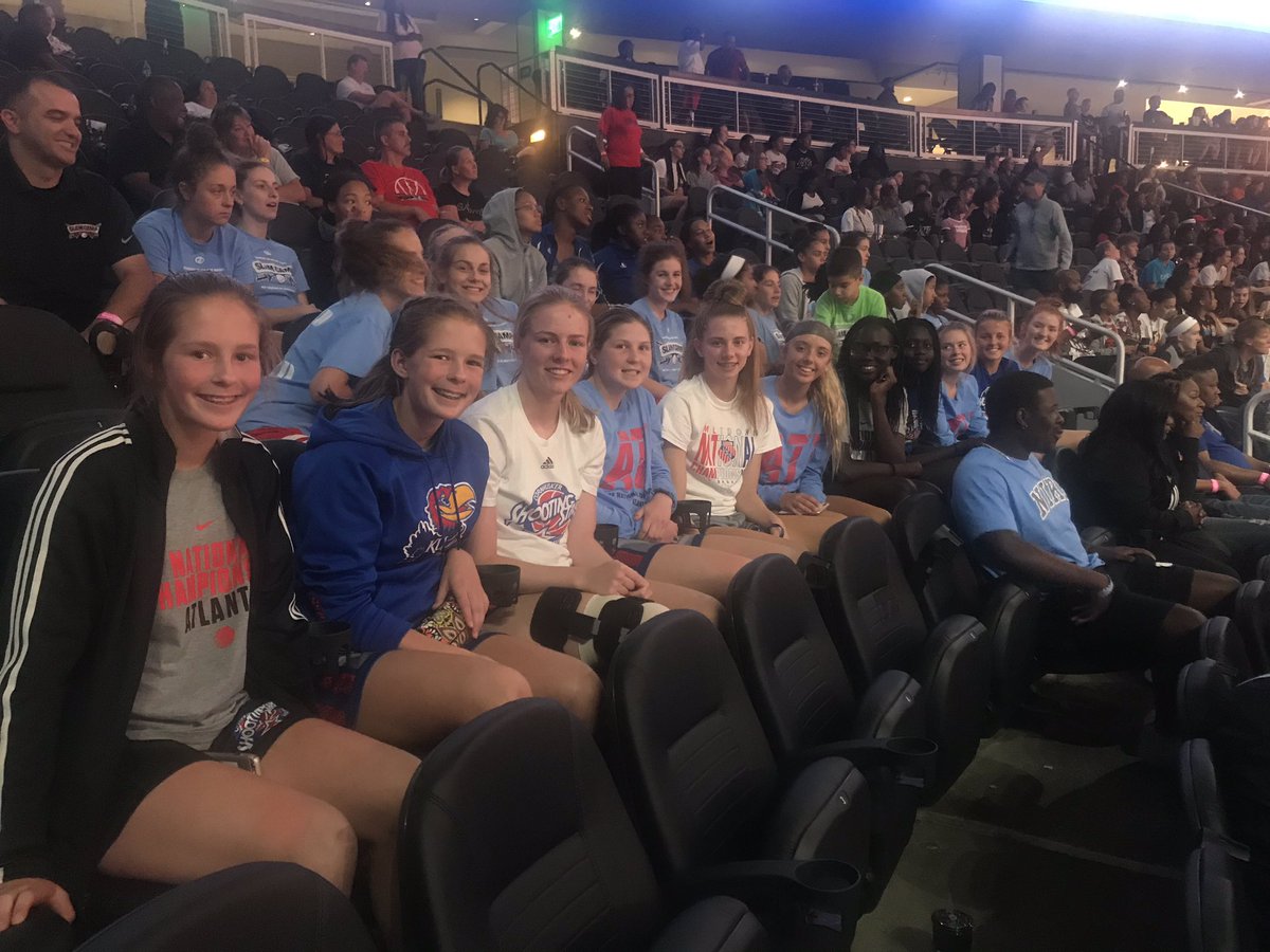 After a long day of travel and basketball, Bison unwinded with a WNBA game! #DreamvsSparks