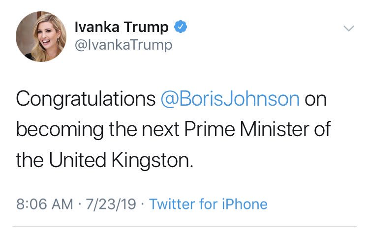 Trump once said we could have no finer ambassador to the World than Ivanka. Somebody asked, “Why not?”

I get that now. Time to start hiring from a different branch of the family.