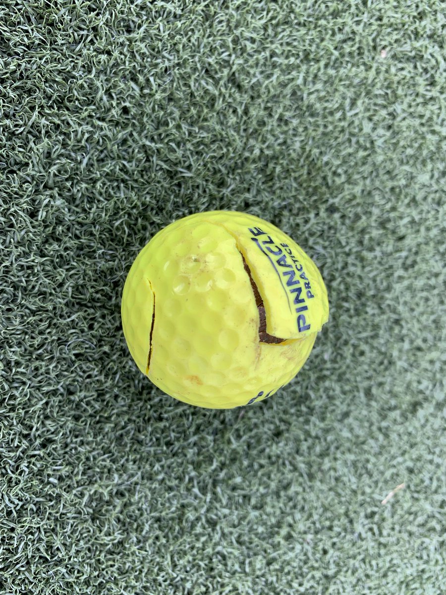 PHesterGolfTEC's tweet photo. Hmmm. Something is wrong with this range ball but I can’t put my finger on it... I’m tearing my brain apart trying to figure it out! Dammit! This is gonna rip me open if I can’t figure it out! https://t.co/c7Ggm8vfvM