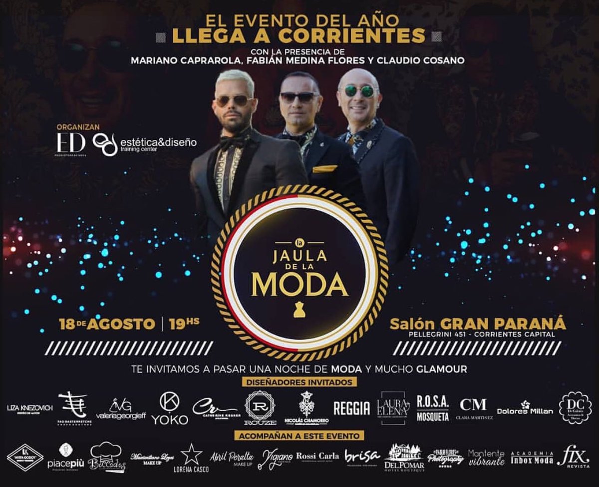 revistafixnea's tweet photo. Gracias por invitarnos a participar y cubrir el evento del año...faltan pocos días para lucir radiantes, con los mejores diseñadores regionales, llega @LaJauladelaModa #RevistaFix @HoracioCabak @claudiocosano @famedinaflores @mariancaprarola https://t.co/1WMf13BT0w