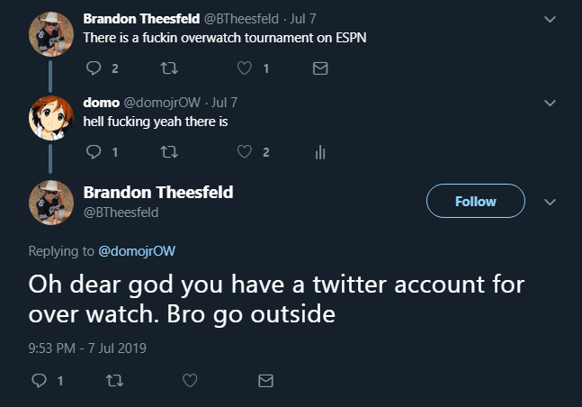 domojnr's tweet photo. i'd rather have a twitter account for overwatch than be a fucking murderer. what the actual fuck https://t.co/47O2K4Py9F