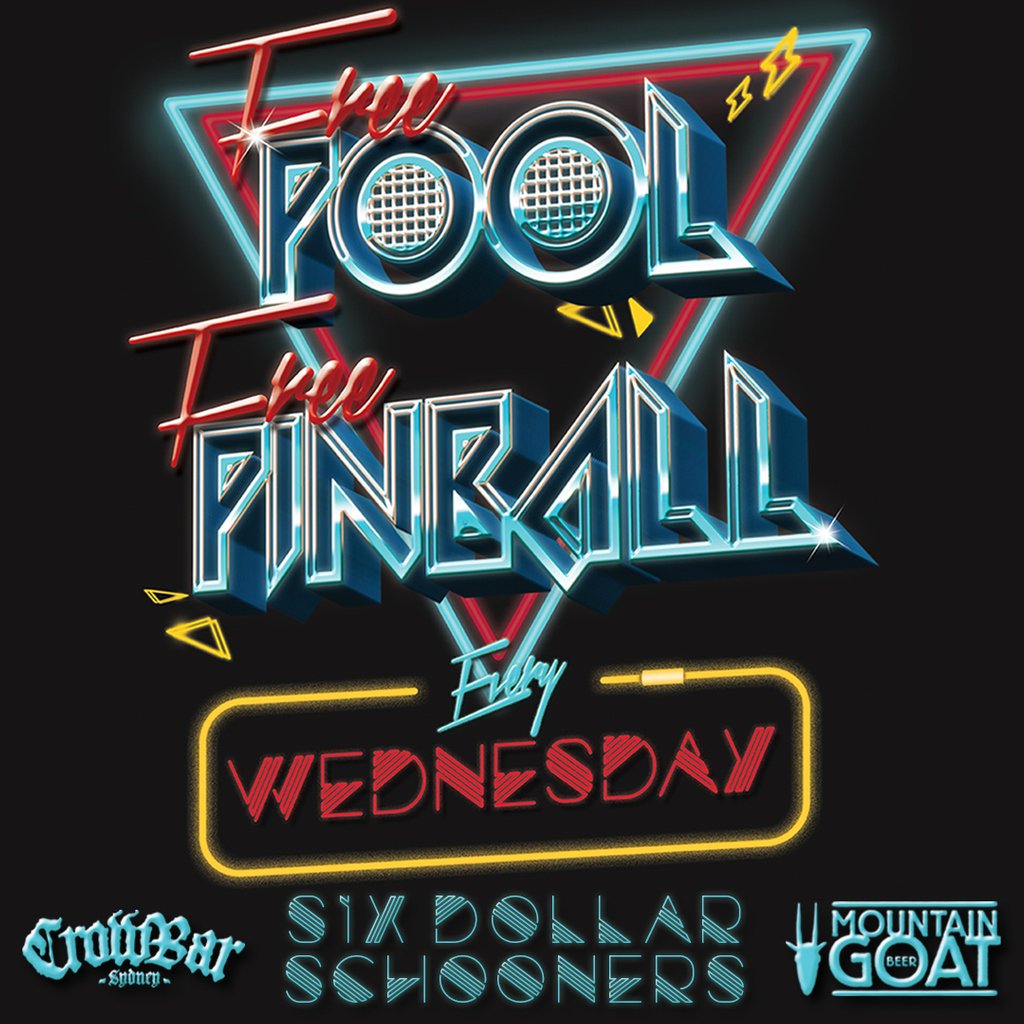 FREE PINBALL + FREE POOL That's right. Every. Single. Wednesday. From 5PM, @goatbeer are getting us through our mid-week blues 🍻🤘