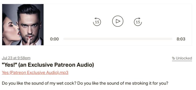 Sign up for my Patreon to hear exclusive audios not available anywhere else: https://t.co/3UkYFKRuPt<a href="/tag/patreon"class="tags"><span>#patreon</span></a><a href="/tag/m4f"class="tags"><span>#m4f</span></a><a href="/tag/eroticaudio"class="tags"><span>#eroticaudio</span></a><a href="/tag/audioerotica"class="tags"><span>#audioerotica</span></a><a href="/tag/audioporn"class="tags"><span>#audioporn</span></a>