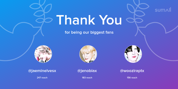 phudinxjh97's tweet photo. Our biggest fans this week: jaeminelvesx, jenobiax, wooziraptx. Thank you! via https://t.co/PTfMq5StWy https://t.co/Vh4PIcLeMA
